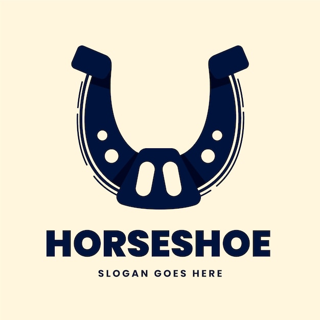 Vector flat design horseshoe logo