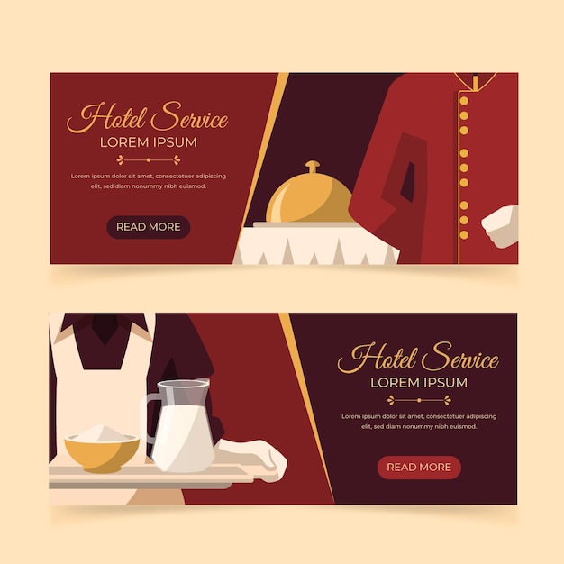 Flat design hotel banner template