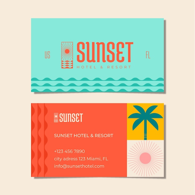 Flat design hotel resort   id card