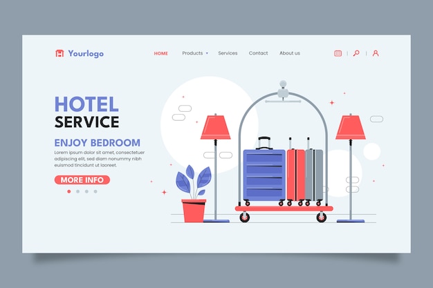 Vector flat  design hotel template design