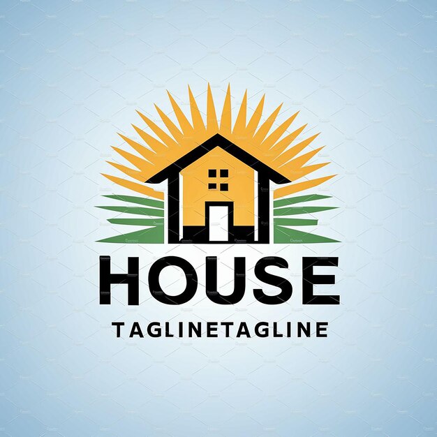 Flat design house logo templat