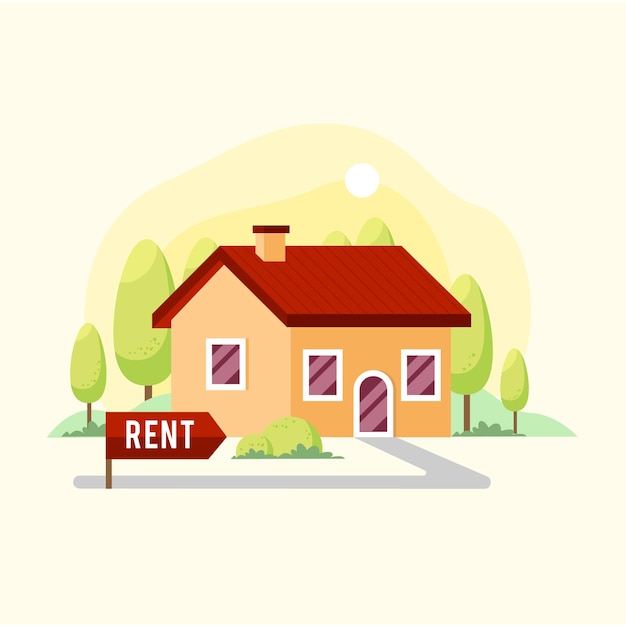 Flat design house for rent