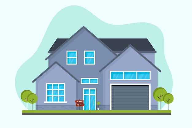flat design house for sale