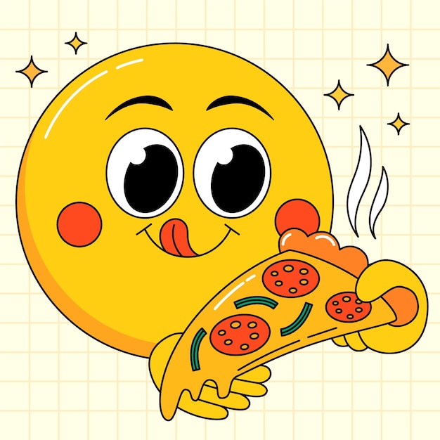 Vector flat design hungry emoji illustration