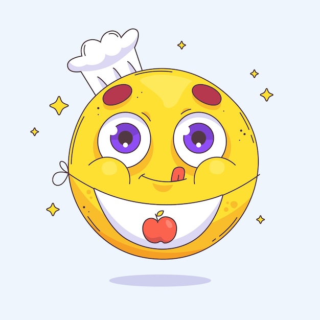 Vector flat design hungry emoji illustration