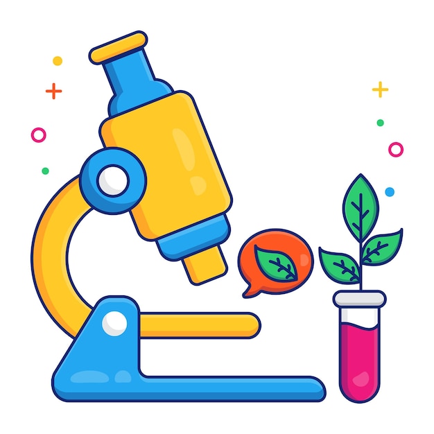 A flat design icon of ecological research