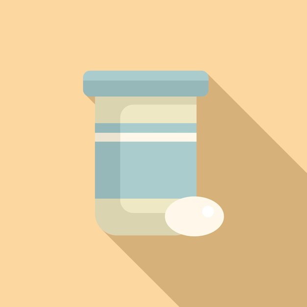 Vector flat design icon of medical pill bottle