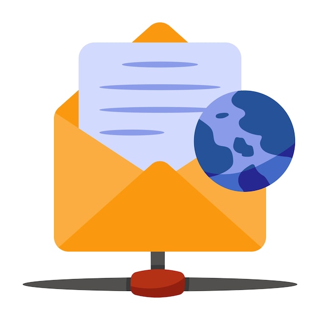 Vector a flat design icon of network mail