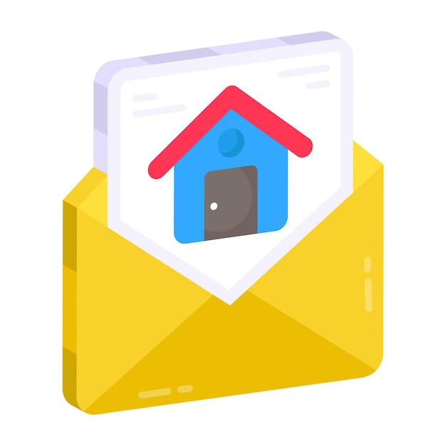 Flat design icon of property mail
