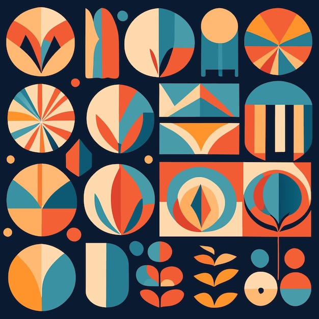 Flat Design Icon Set HandDrawn Abstract Shapes Collection