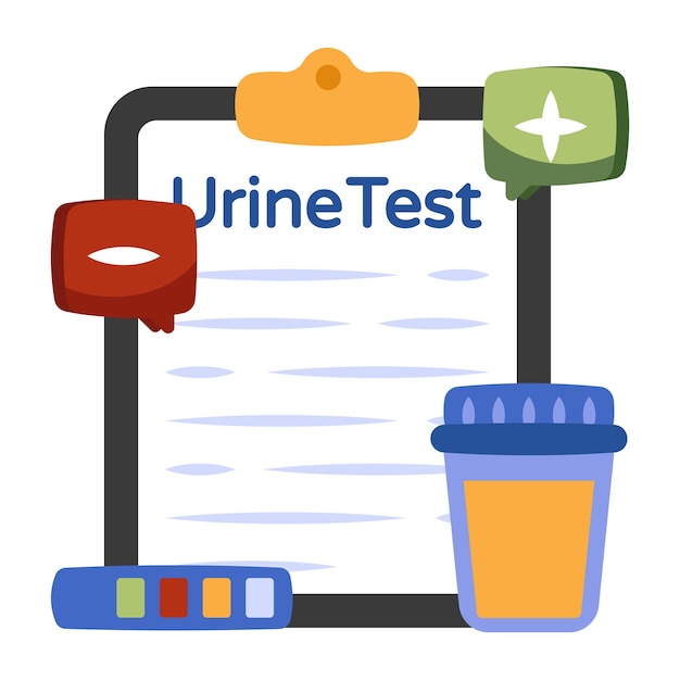 A flat design icon of urine test report