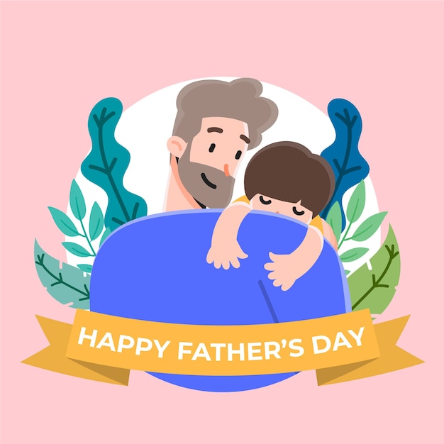 Flat design illustrated fathers day theme