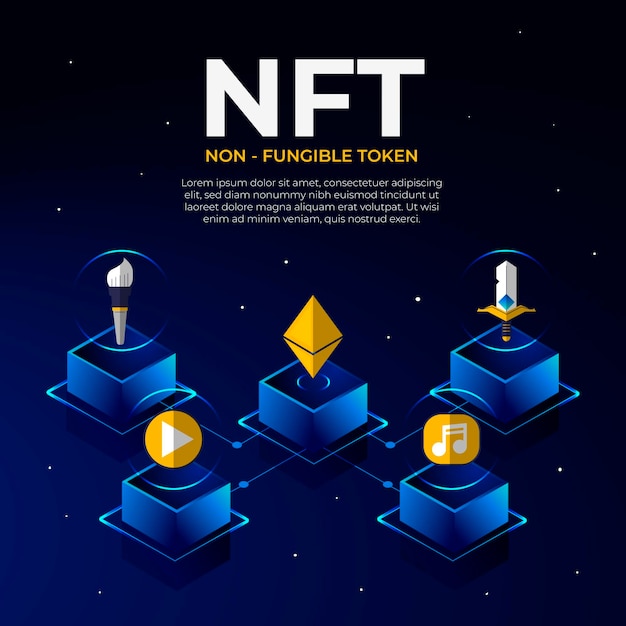 Vector flat design illustrated nft concept