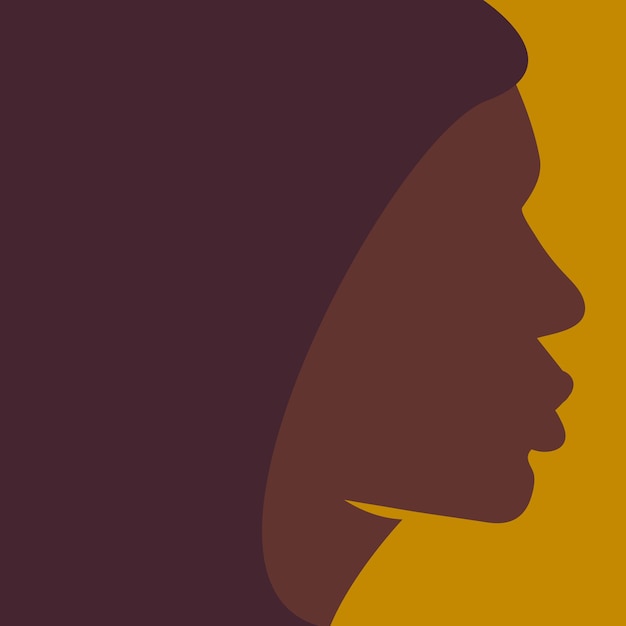 Flat design illustration of african ethnic profile head