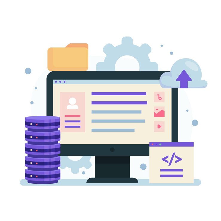 Vector flat design illustration cms concept