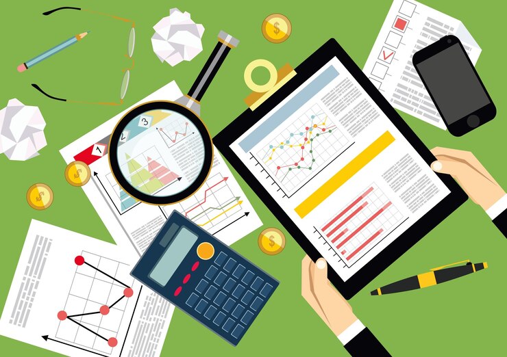 Vector flat design illustration concepts for business analysis and planning, financial strategy