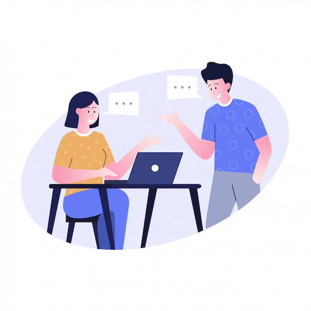 Flat design illustration of conversation