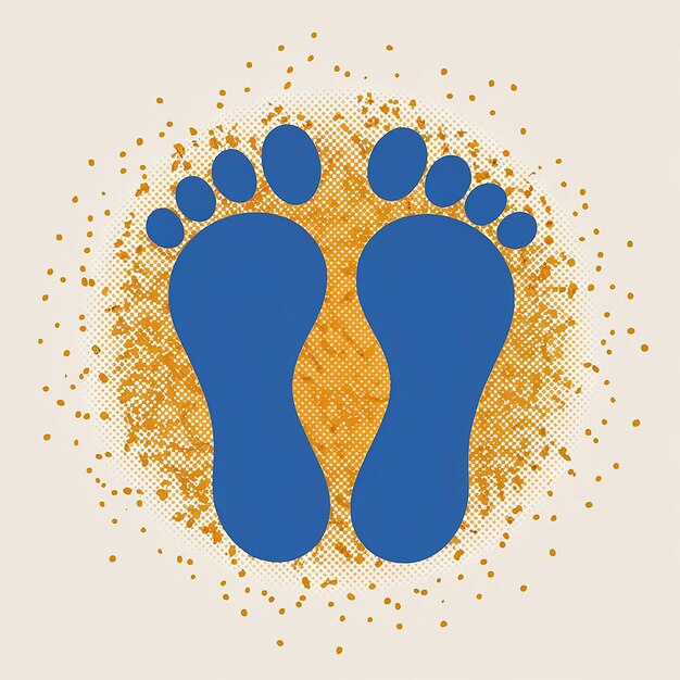 Vector flat design illustration of footprint vector