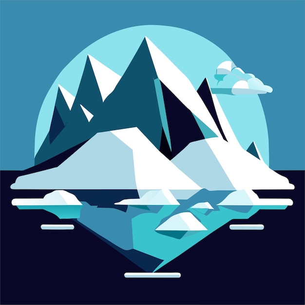 Vector flat design illustration iceberg pack or iceberg collection nature concept