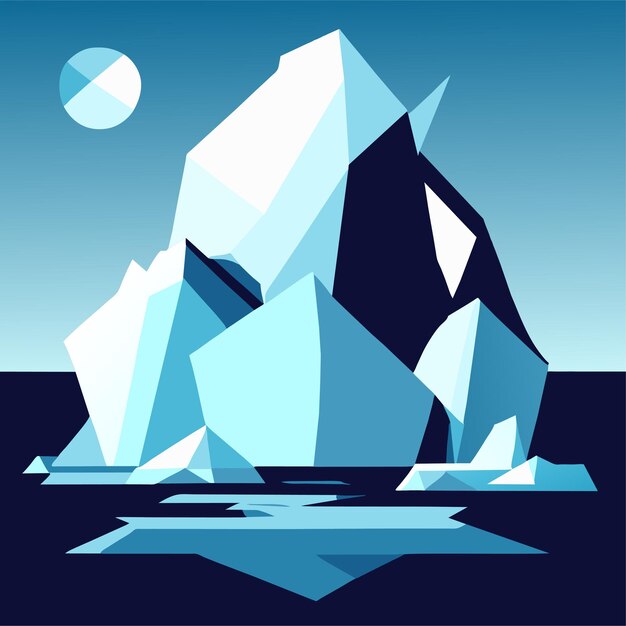 Vettore illustrazione di disegno piatto pacco di iceberg o concetto di natura della collezione di iceberg