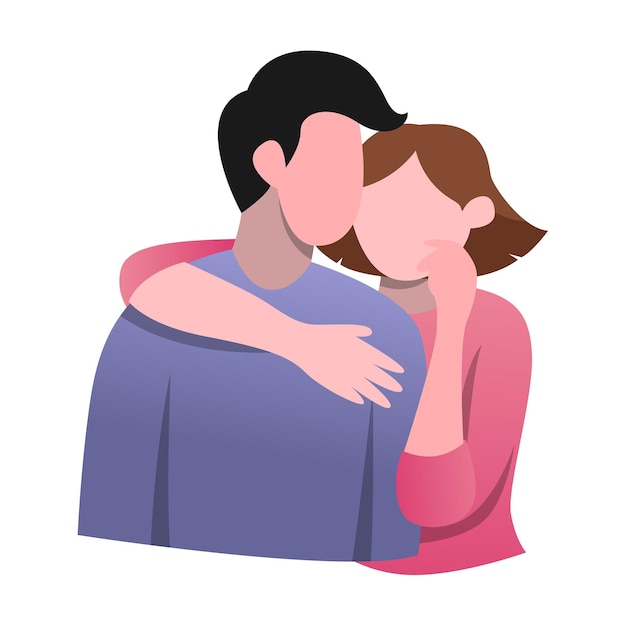 愛する夫婦の平面デザインイラスト