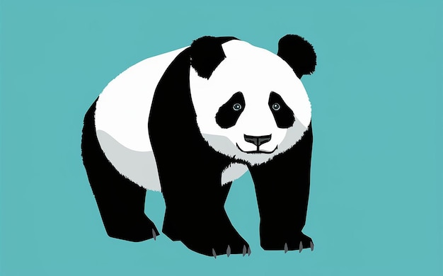 Vector flat design illustration of a panda in vector format