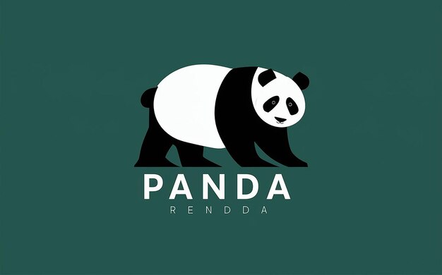 Flat design illustration of a panda in vector format