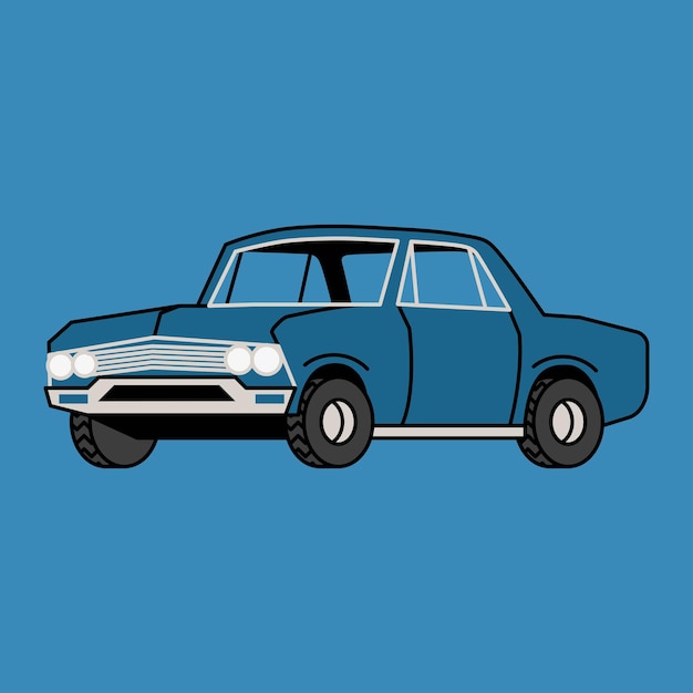 flat design illustration retro car classic