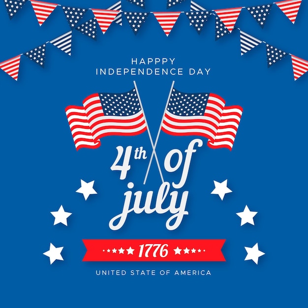 Vector flat design independence day