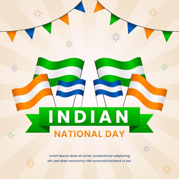 Flat design india republic day