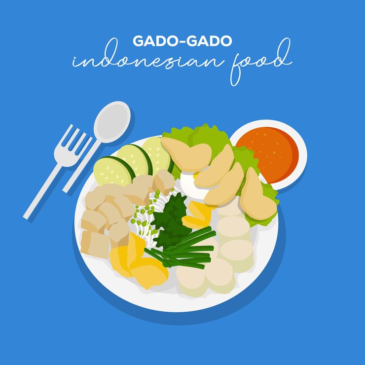 Vector 평면 디자인 인도네시아 음식 gadogado 그림