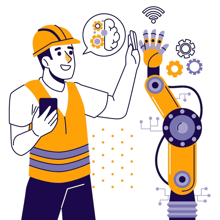 Vector flat design industry 4.0 illustration