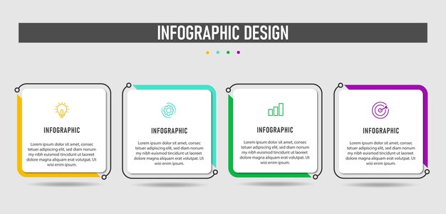 4 가지 옵션이있는 평면 디자인 infographic 템플릿 사업.