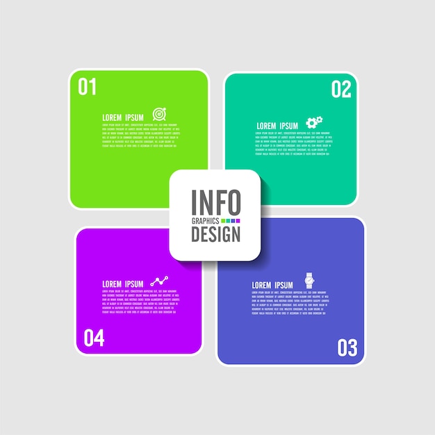 Flat design infographic template colorful