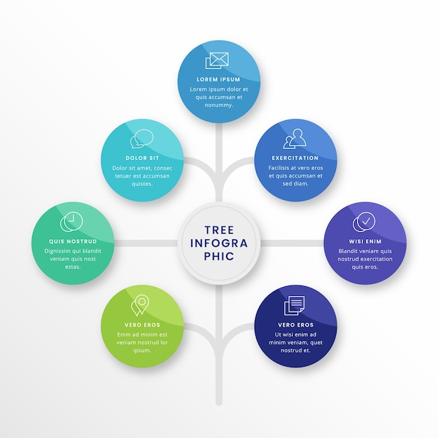 평면 디자인 infographic 트리 템플릿