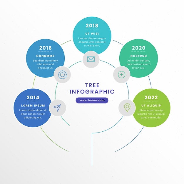 평면 디자인 Infographic 트리 템플릿