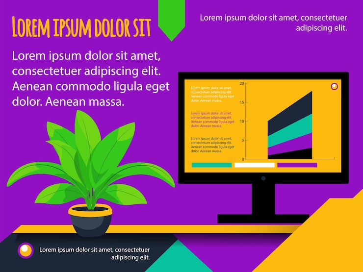 Vector flat design information sheet and website template