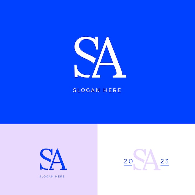 Vector flat design initials logo design