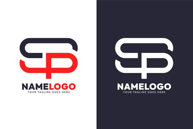 Дизайн логотипа с плоскими инициалами