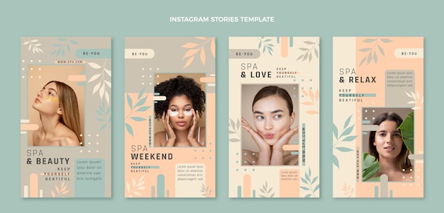 Vector flat design instagram stories