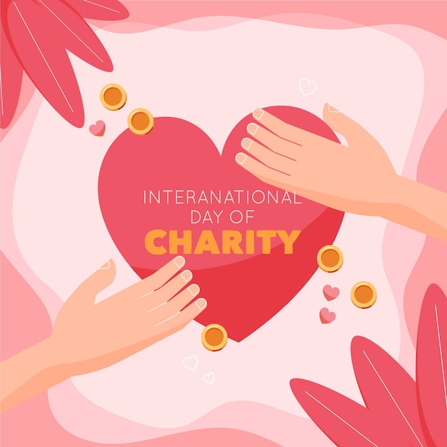 Vector flat design international day of charity concept