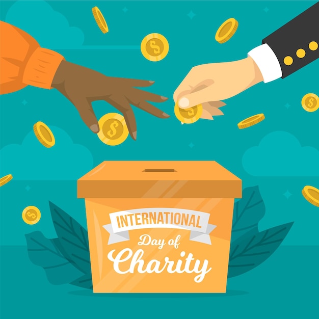 Flat design international day of charity