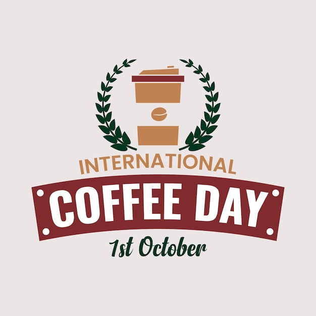 Flat design international day of coffee design