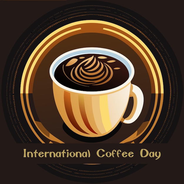 Vector flat design international day of coffee