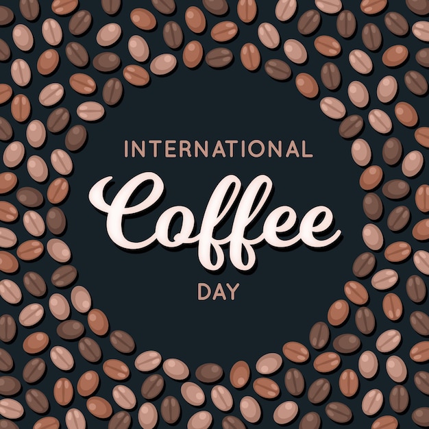 Vector flat design international day of coffee