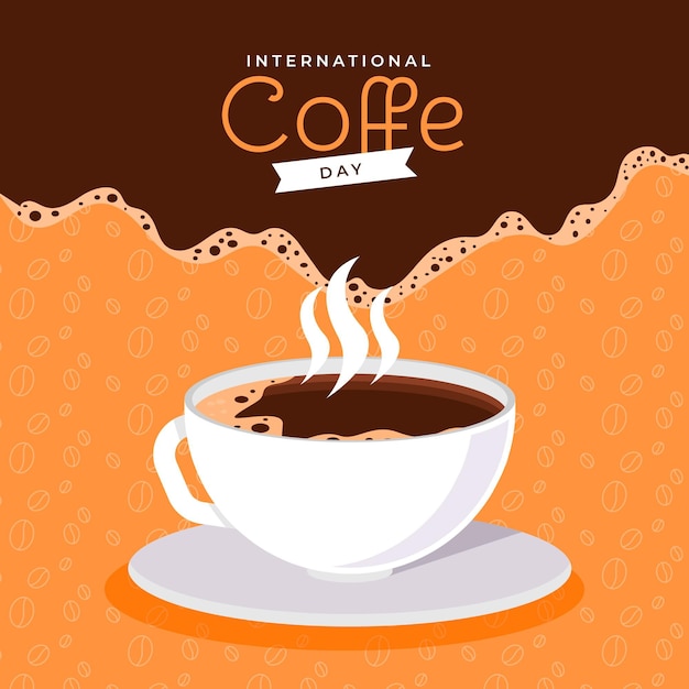 Flat design international day of coffee