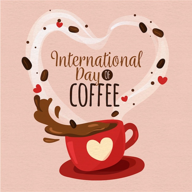 Vector flat design international day of coffee