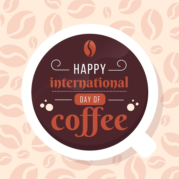 Flat design international day of coffee