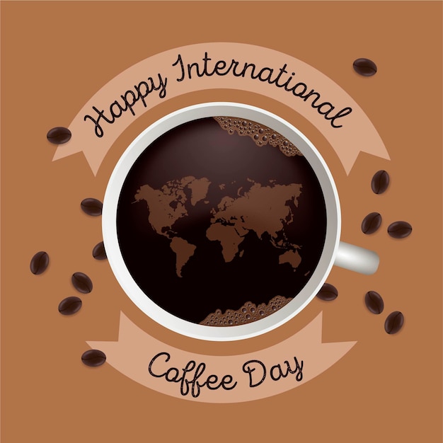 Vector flat design international day of coffee