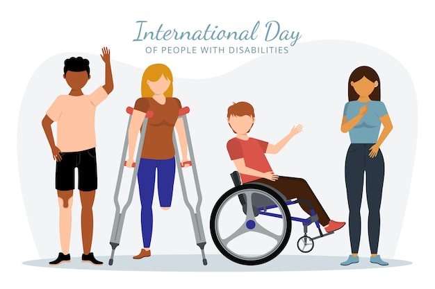 Vector flat design international day of people with disability background